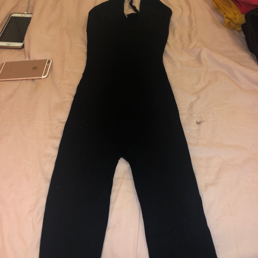 Black V Neck Ribbed Romper- Fashion Nova - Picture 4 of 4